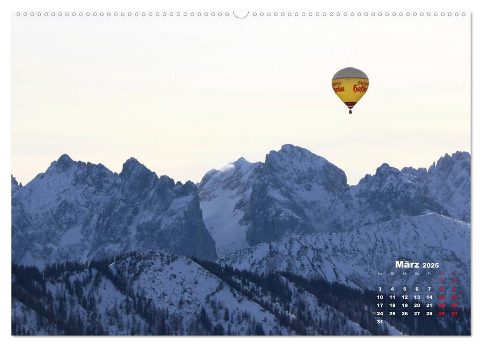 Ballonfahrt im winterlichen Kaiserwinkl (CALVENDO Wandkalender 2025)