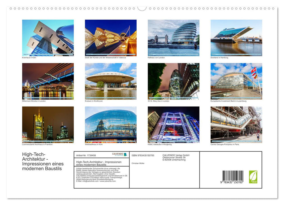 High-Tech-Architektur - Impressionen eines modernen Baustils (CALVENDO Premium Wandkalender 2025)