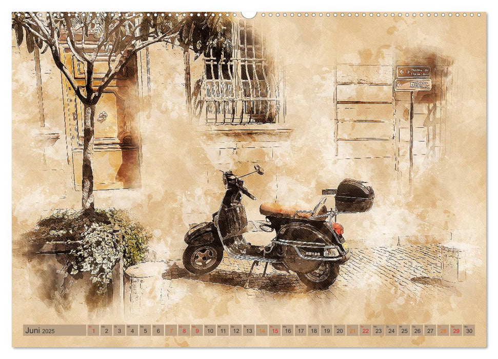 Mototrroller - Vesparade (CALVENDO Premium Wandkalender 2025)