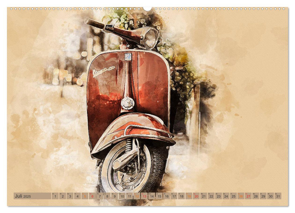 Mototrroller - Vesparade (CALVENDO Premium Wandkalender 2025)