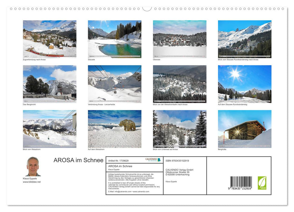 AROSA im Schnee (CALVENDO Premium Wandkalender 2025)