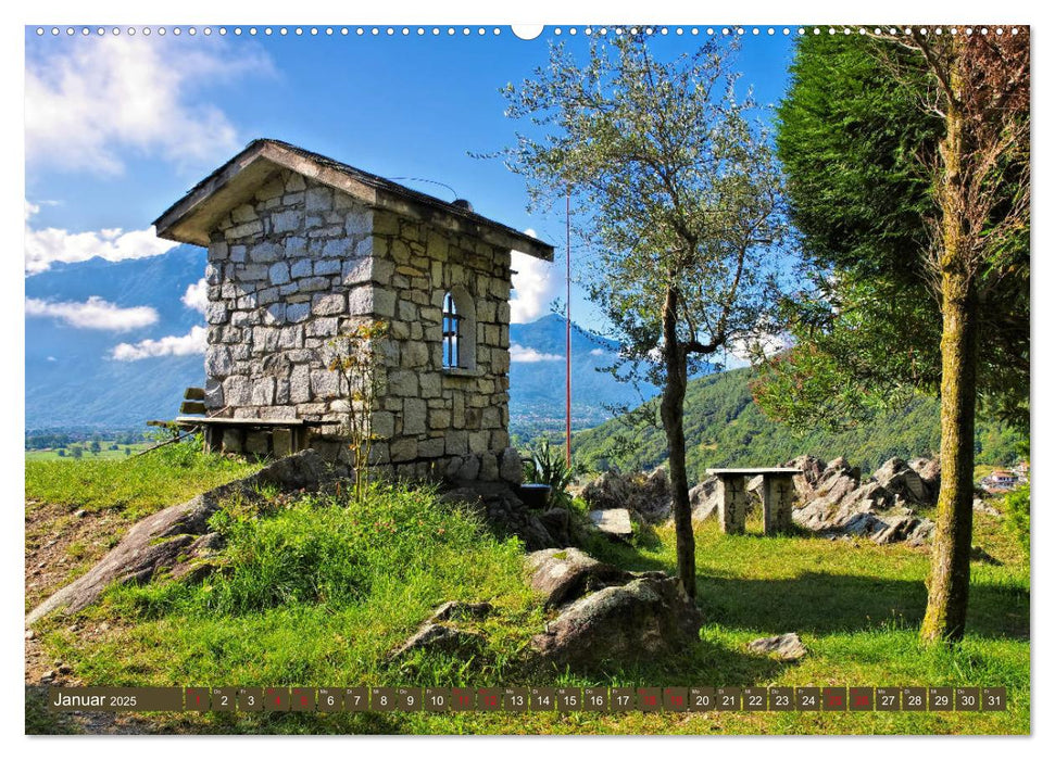Comer See - Mediterraner Charme in alpiner Landschaft (CALVENDO Premium Wandkalender 2025)