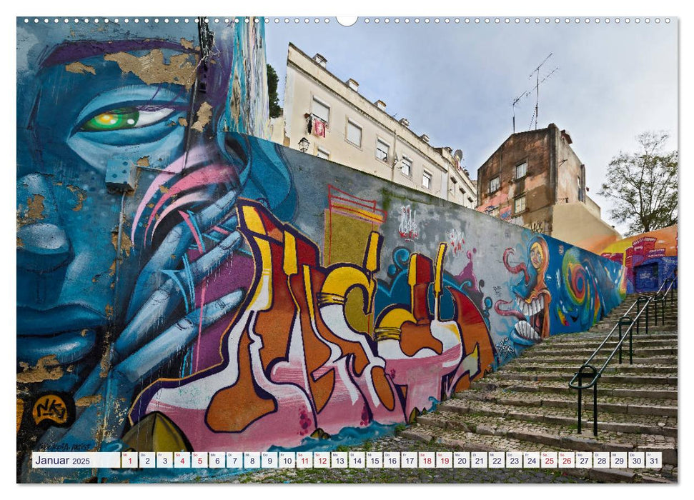 LISSABON GRAFFITI (CALVENDO Premium Wandkalender 2025)