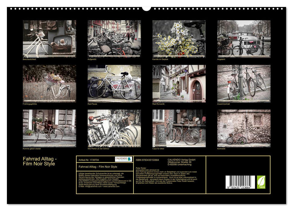 Fahrrad Alltag - Film Noir Style (CALVENDO Premium Wandkalender 2025)