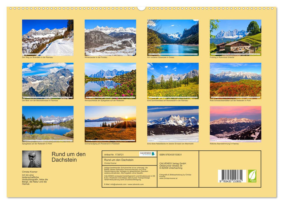 Rund um den Dachstein (CALVENDO Premium Wandkalender 2025)