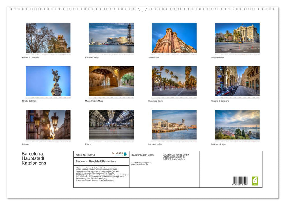 Barcelona: Hauptstadt Kataloniens (CALVENDO Wandkalender 2025)