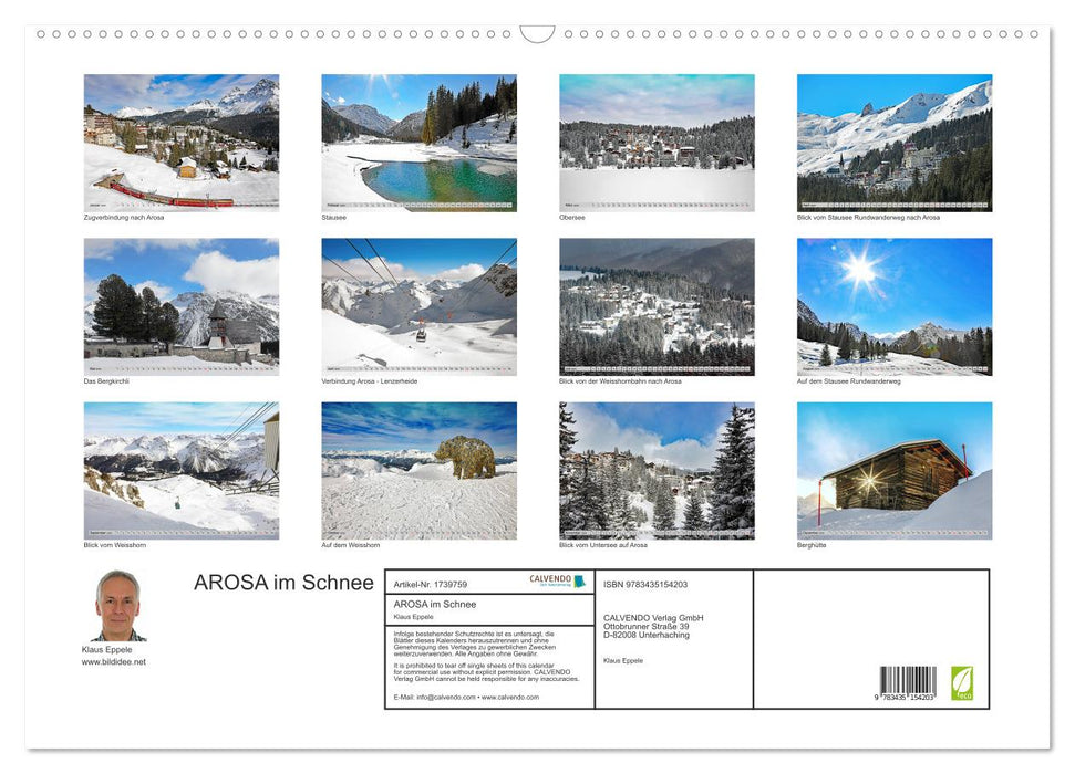 AROSA im Schnee (CALVENDO Wandkalender 2025)