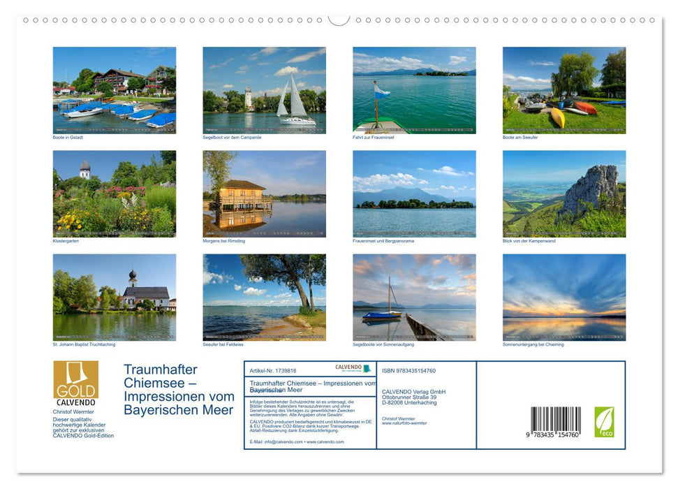 Traumhafter Chiemsee – Impressionen vom Bayerischen Meer (CALVENDO Premium Wandkalender 2025)