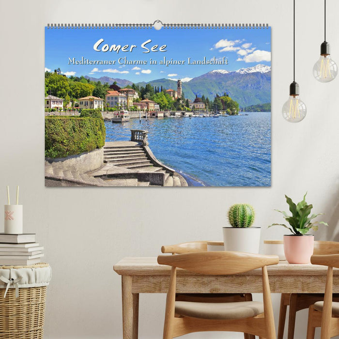 Comer See - Mediterraner Charme in alpiner Landschaft (CALVENDO Wandkalender 2025)