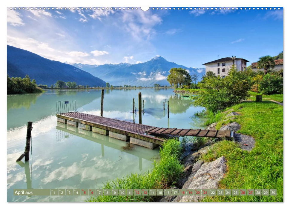 Comer See - Mediterraner Charme in alpiner Landschaft (CALVENDO Wandkalender 2025)