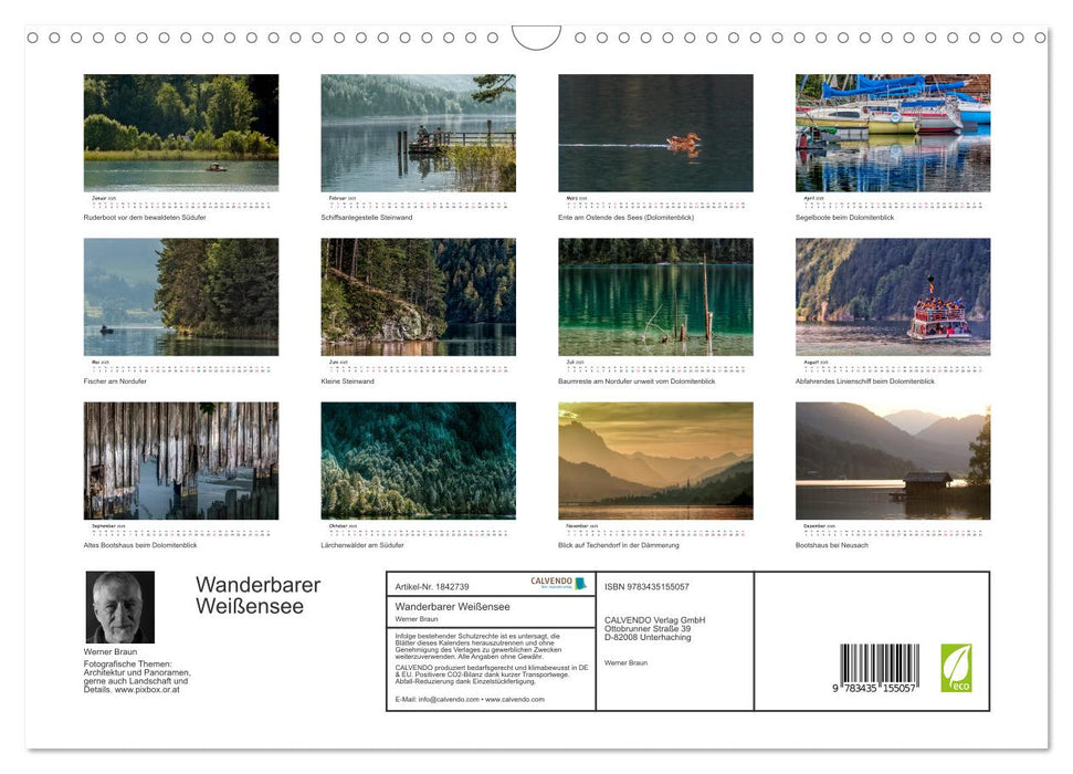 Wanderbarer Weißensee (CALVENDO Wandkalender 2025)