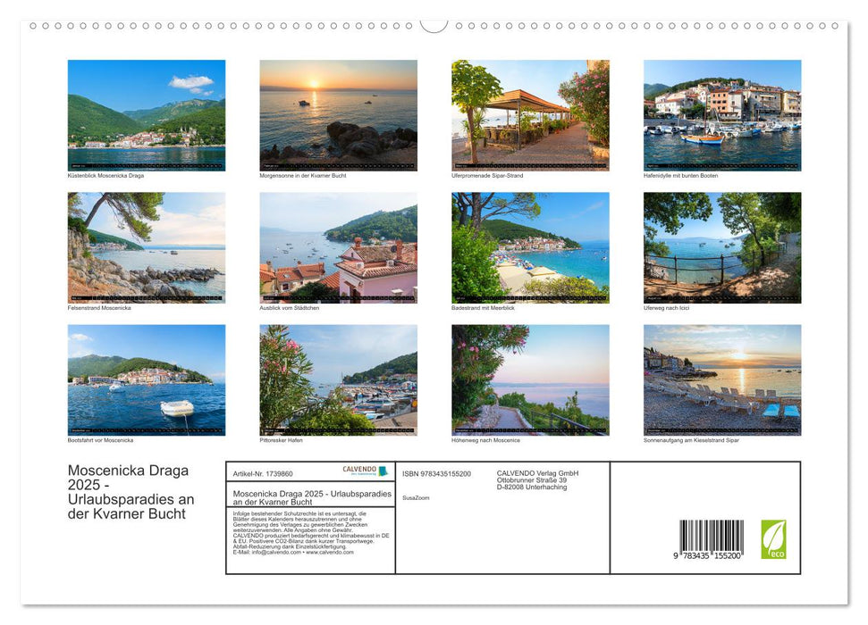 Moscenicka Draga 2025 - Urlaubsparadies an der Kvarner Bucht (CALVENDO Premium Wandkalender 2025)