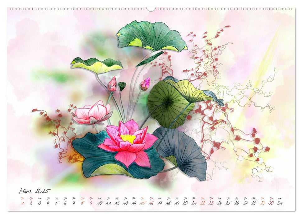 Lotus Blütenzauber (CALVENDO Premium Wandkalender 2025)