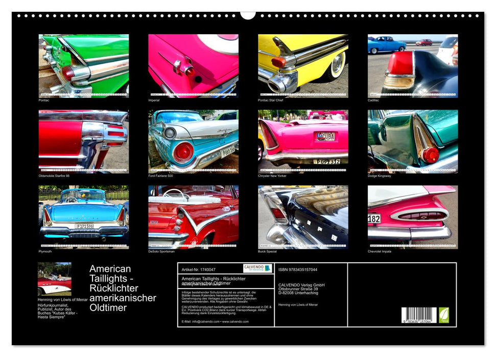 American Taillights - Rücklichter amerikanischer Oldtimer (CALVENDO Wandkalender 2025)