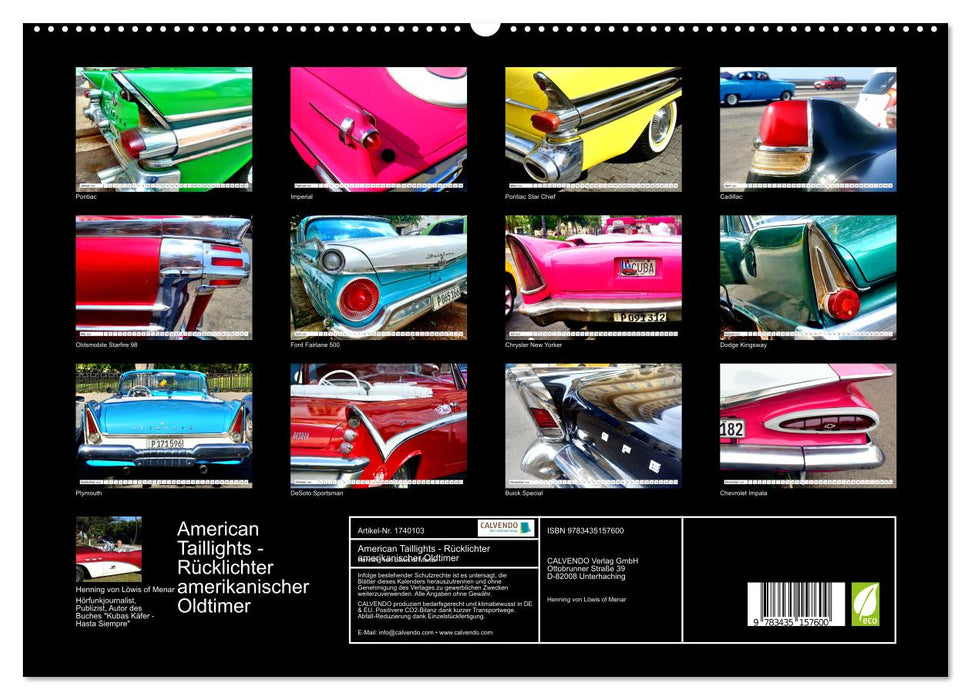 American Taillights - Rücklichter amerikanischer Oldtimer (CALVENDO Premium Wandkalender 2025)