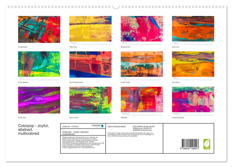 Colorpop - Joyful, abstract. multicolored (CALVENDO Premium Wandkalender 2025)