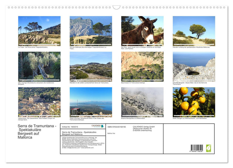 Serra de Tramuntana - Spektakuläre Bergwelt auf Mallorca (CALVENDO Wandkalender 2025)