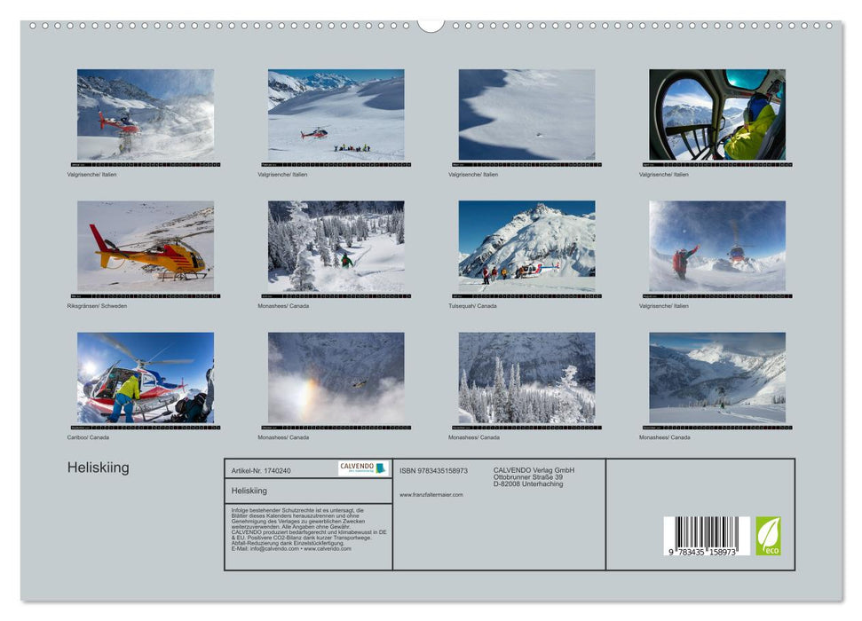 Heliskiing (CALVENDO Premium Wandkalender 2025)