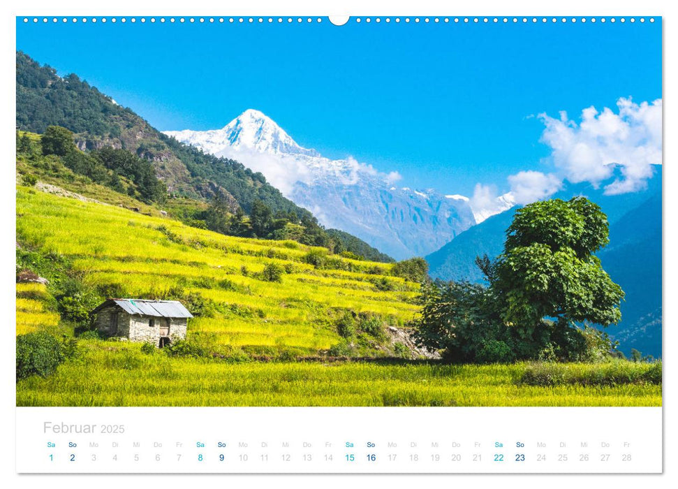 Abenteuer Himalaya - Fernwandern im Annapurna (CALVENDO Premium Wandkalender 2025)