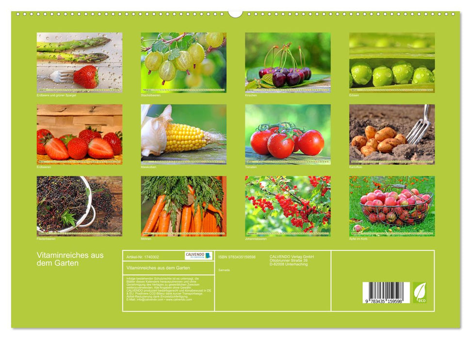 Vitaminreiches aus dem Garten (CALVENDO Premium Wandkalender 2025)