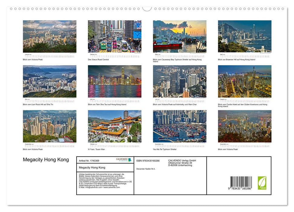 Megacity Hong Kong (CALVENDO Premium Wandkalender 2025)