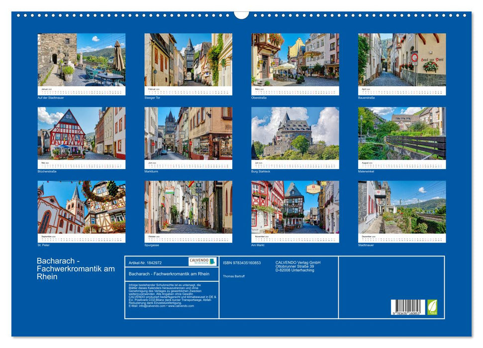 Bacharach - Fachwerkromantik am Rhein (CALVENDO Wandkalender 2025)