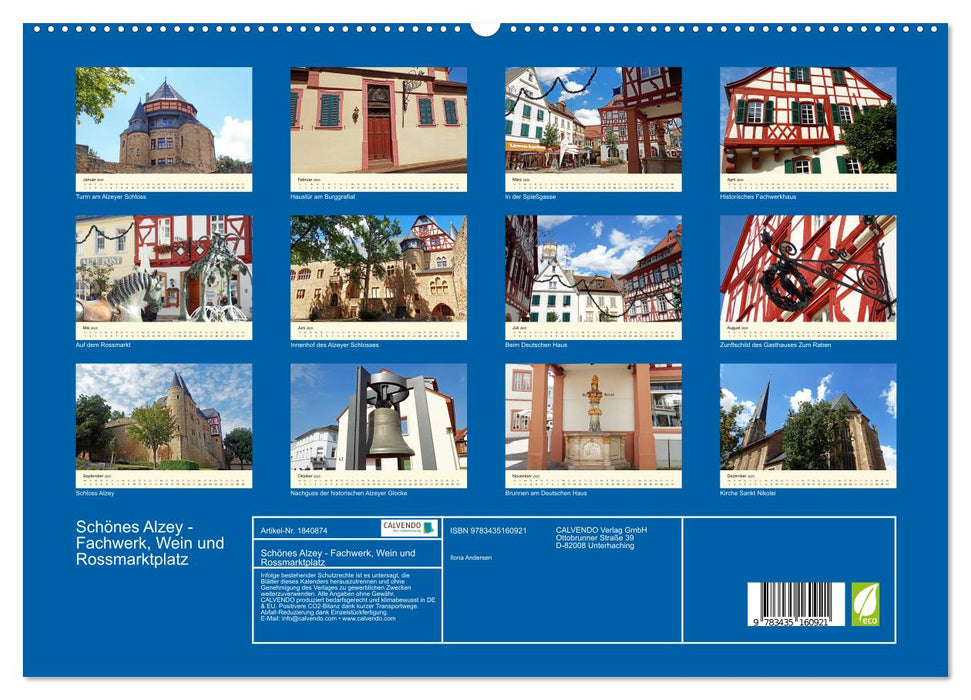 Schönes Alzey - Fachwerk, Wein und Rossmarktplatz (CALVENDO Premium Wandkalender 2025)