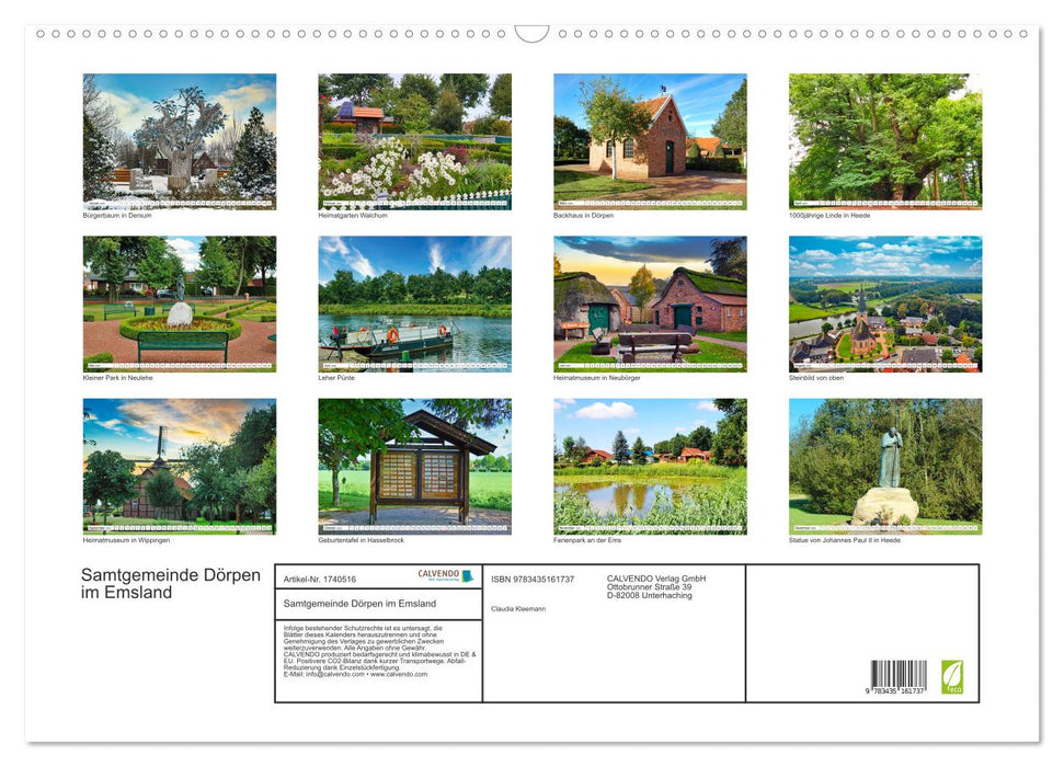 Samtgemeinde Dörpen im Emsland (CALVENDO Wandkalender 2025)