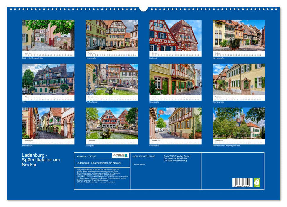 Ladenburg - Spätmittelalter am Neckar (CALVENDO Wandkalender 2025)