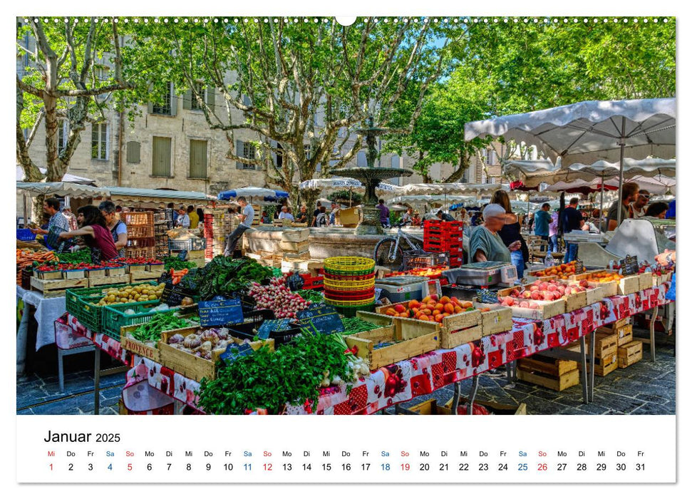 Uzés - Charmante Kleinstadt im Gard (CALVENDO Wandkalender 2025)