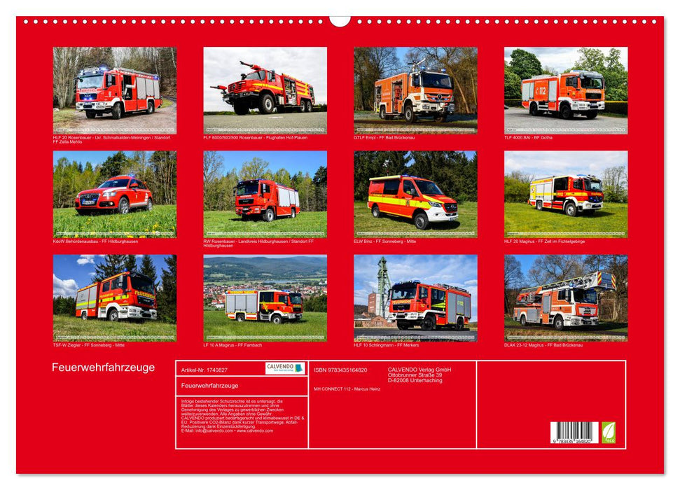 Feuerwehrfahrzeuge (CALVENDO Wandkalender 2025)