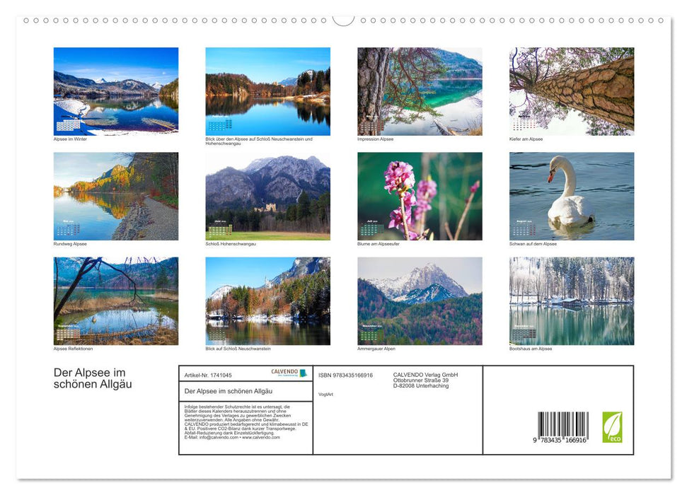 Der Alpsee im schönen Allgäu (CALVENDO Premium Wandkalender 2025)