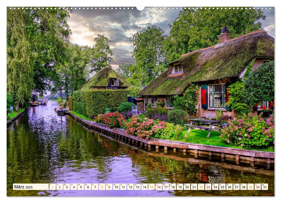 Reise durch die Niederlande - Giethoorn in der Provinz Overijssel (CALVENDO Premium Wandkalender 2025)