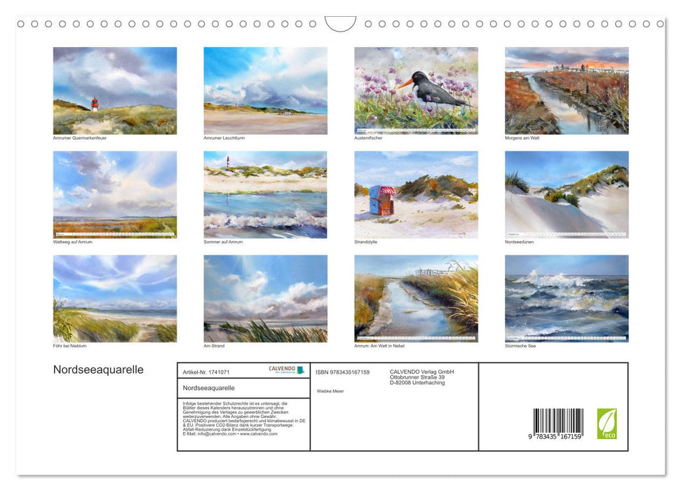 Nordseeaquarelle (CALVENDO Wandkalender 2025)