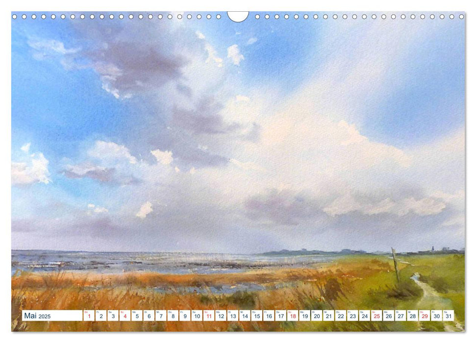 Nordseeaquarelle (CALVENDO Wandkalender 2025)