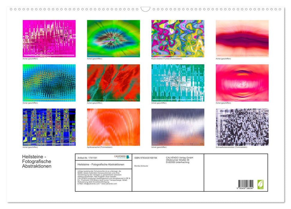 Heilsteine - Fotografische Abstraktionen (CALVENDO Wandkalender 2025)