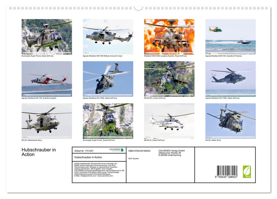 Hubschrauber in Action (CALVENDO Premium Wandkalender 2025)