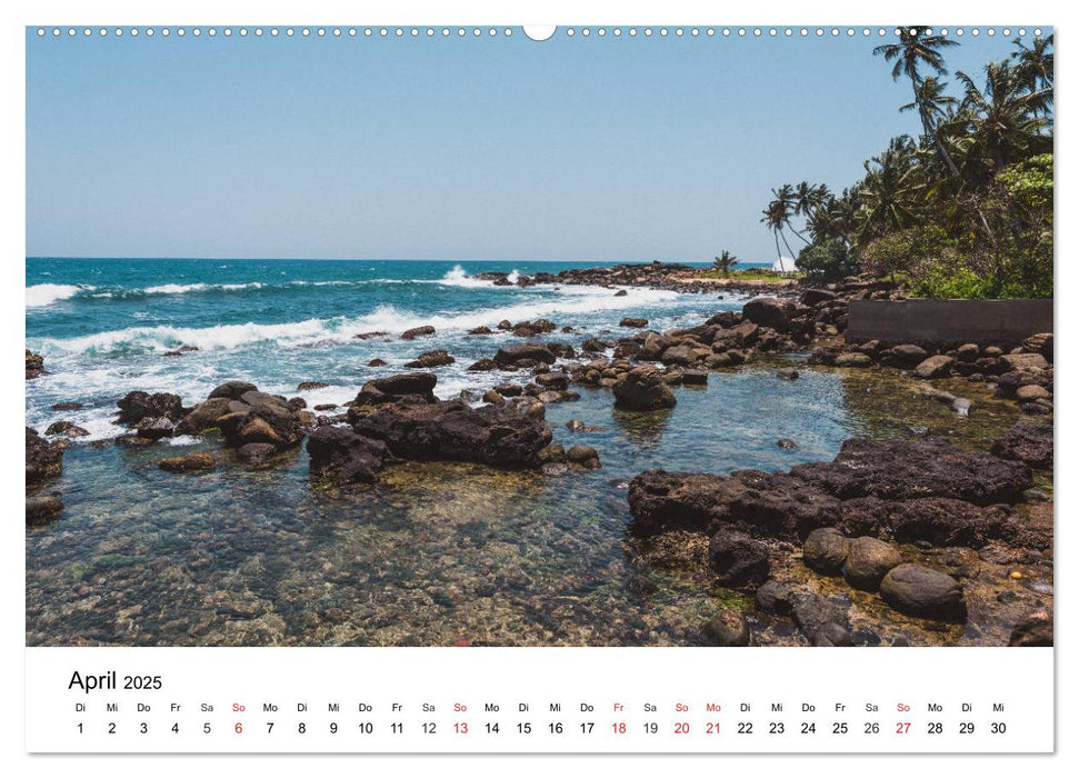 Sri Lanka auf der Spur - Tiere, Hochland und Küste (CALVENDO Premium Wandkalender 2025)