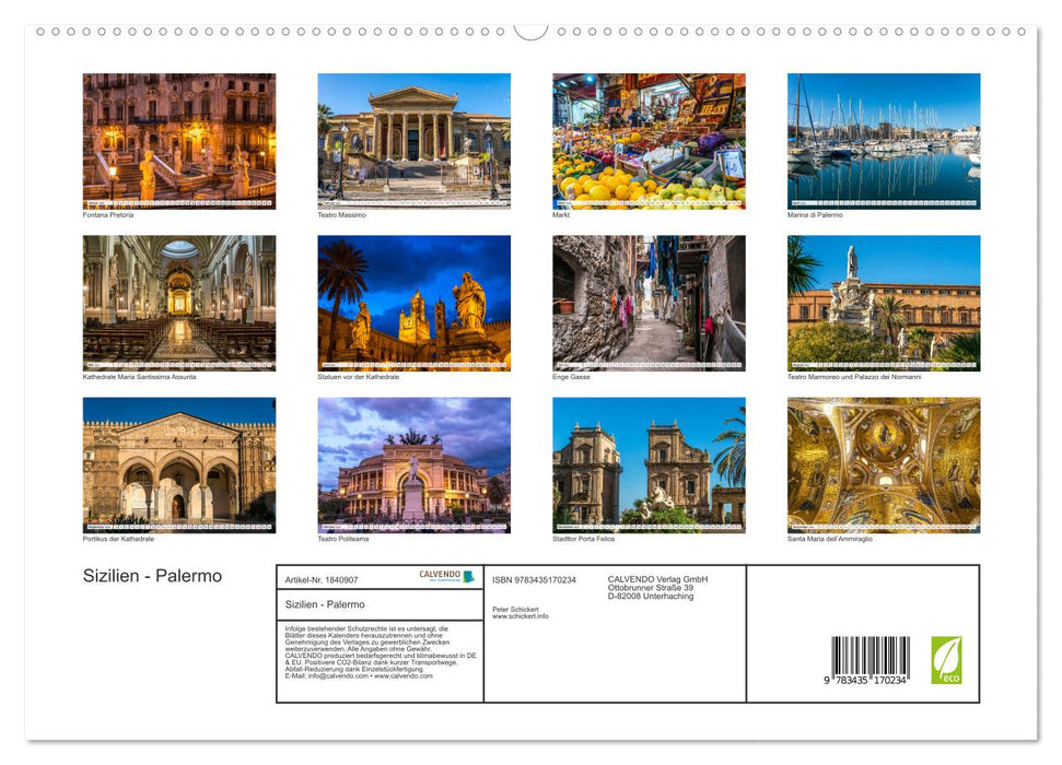 Sizilien - Palermo (CALVENDO Premium Wandkalender 2025)