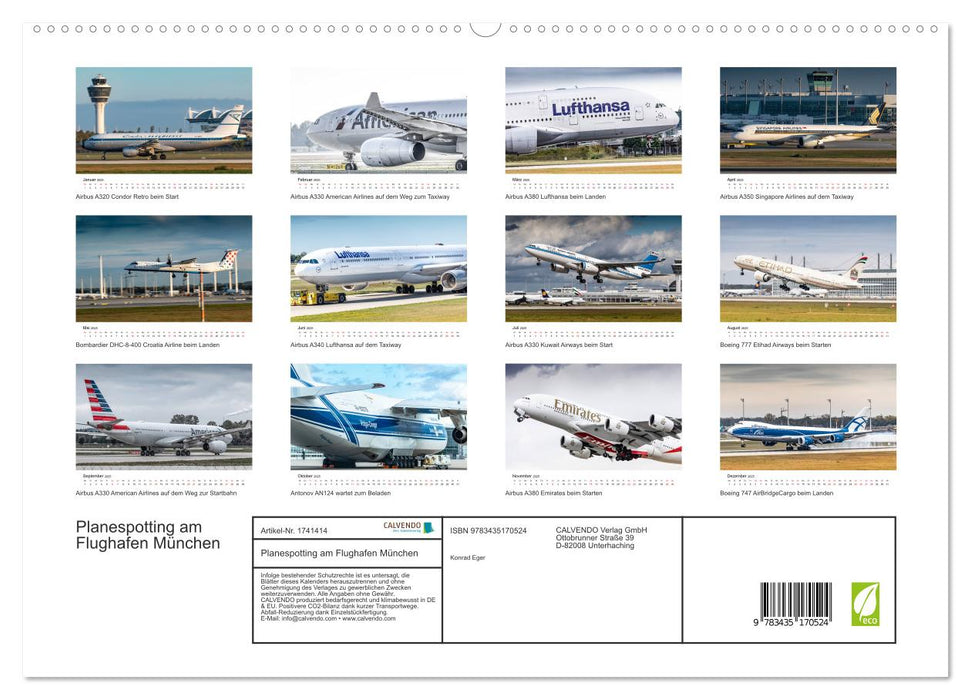 Planespotting am Flughafen München (CALVENDO Premium Wandkalender 2025)