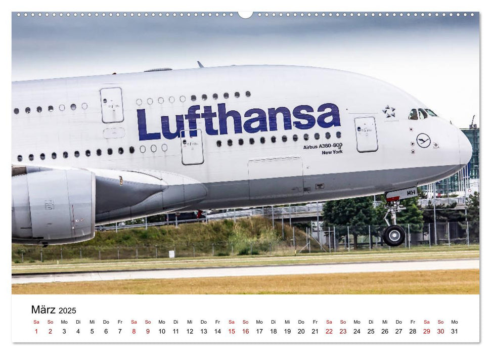 Planespotting am Flughafen München (CALVENDO Premium Wandkalender 2025)