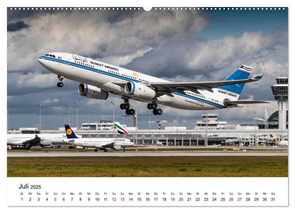 Planespotting am Flughafen München (CALVENDO Premium Wandkalender 2025)