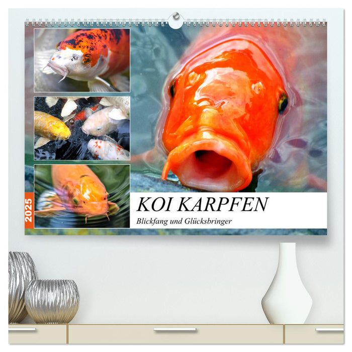 Koi Karpfen. Blickfang und Glücksbringer (CALVENDO Premium Wandkalender 2025)