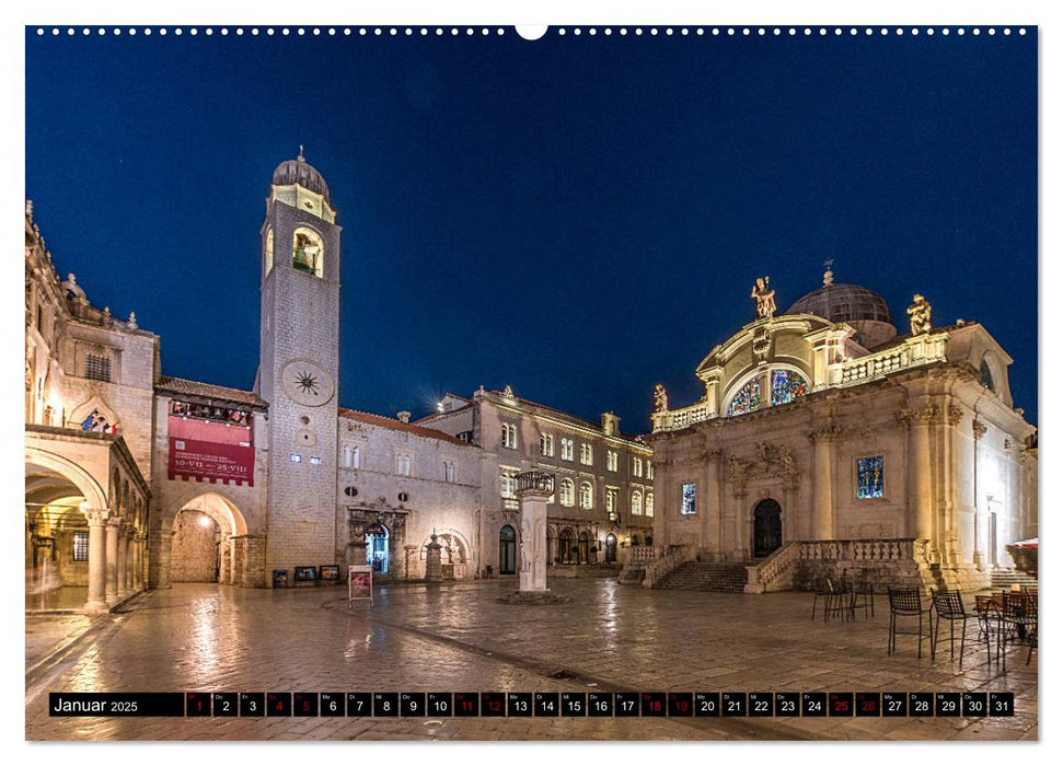 Dubrovnik zur blauen Stunde (CALVENDO Premium Wandkalender 2025)