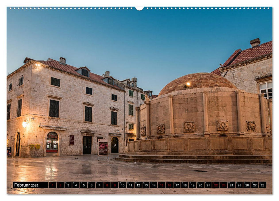 Dubrovnik zur blauen Stunde (CALVENDO Premium Wandkalender 2025)