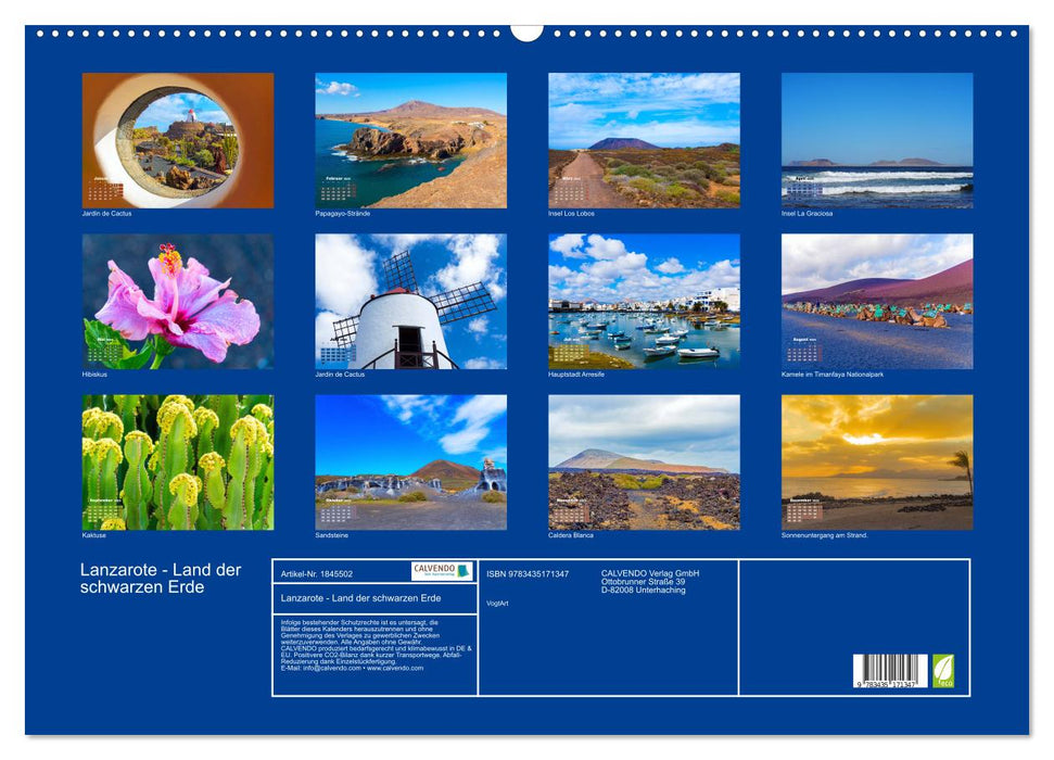 Lanzarote - Land der schwarzen Erde (CALVENDO Wandkalender 2025)