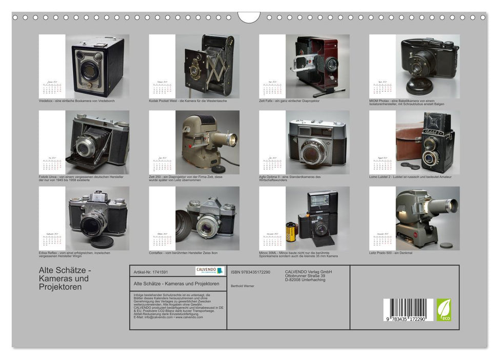Alte Schätze - Kameras und Projektoren (CALVENDO Wandkalender 2025)