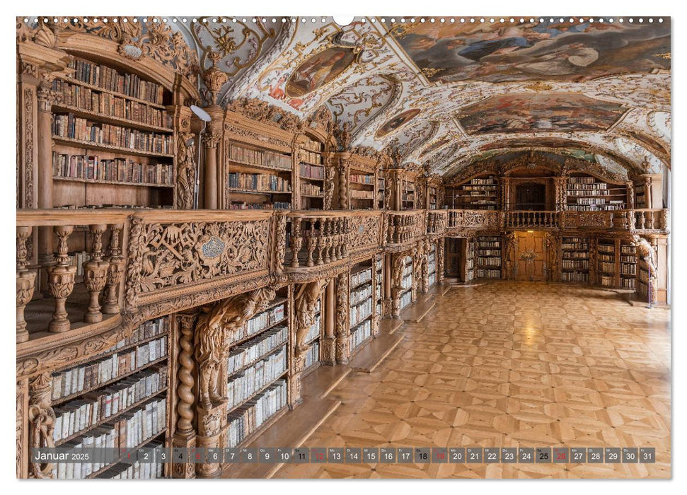 Kloster Waldsassen Stiftsbibliothek (CALVENDO Premium Wandkalender 2025)