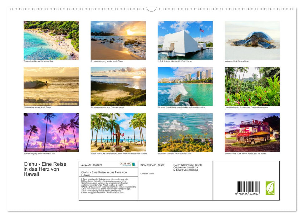 O'ahu - Eine Reise in das Herz von Hawaii (CALVENDO Premium Wandkalender 2025)