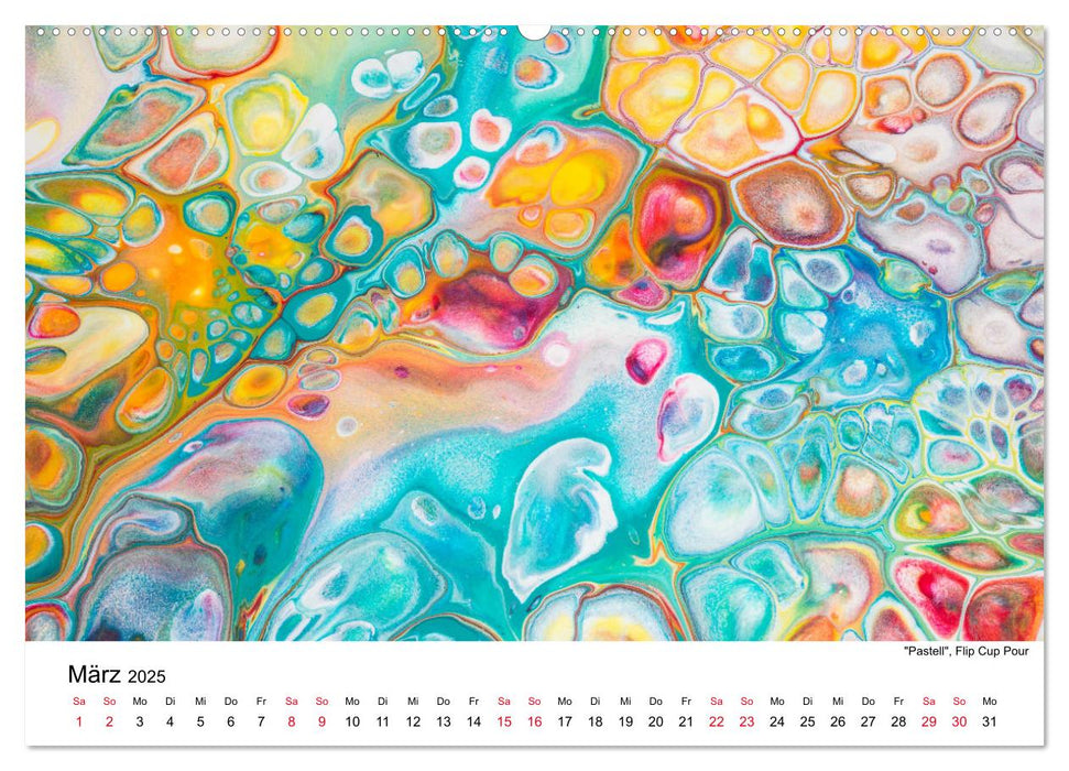 Acrylic Pouring - Faszinierende Farben und Formen (CALVENDO Premium Wandkalender 2025)